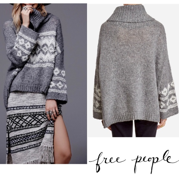 NWOT Free People Fair Isle Wool Blend Sweater - Picture 3 of 10